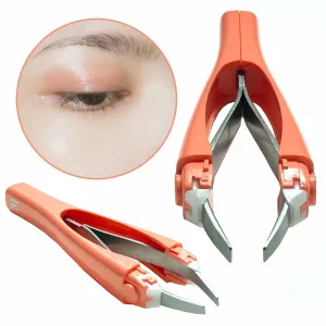 2 Pc Professional Tweezers Stainless Steel Slanted Tip Automatic Pluck Eye Brow