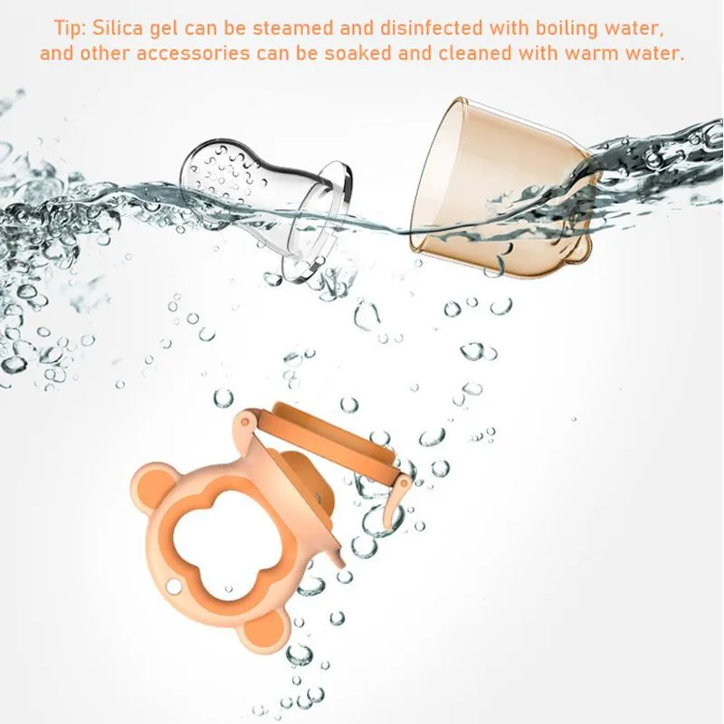 2 X Newborn Baby Food Nipple Feeder | Brown | Safety Silicone | Small