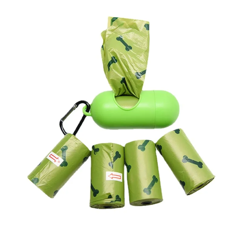 8PCs Pet Degradable Garbage Bag Stool Bag with LED Garbage Bag Dispenser