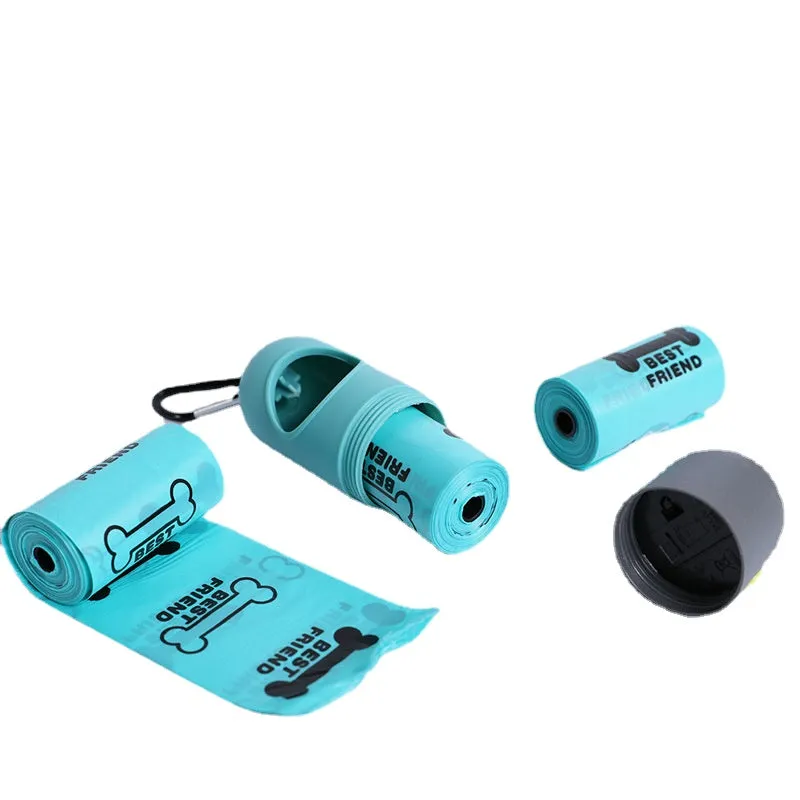 8PCs Pet Degradable Garbage Bag Stool Bag with LED Garbage Bag Dispenser