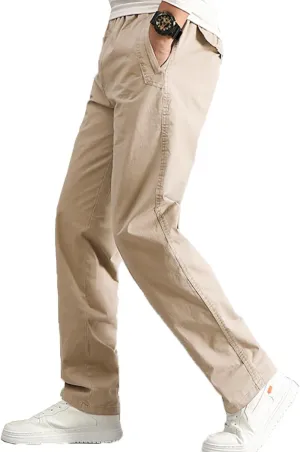 AIFARLD Mens Cargo Pants Elastic Waist Pants Sport Jogger Long Trousers for Hiking Fishing Running Workout