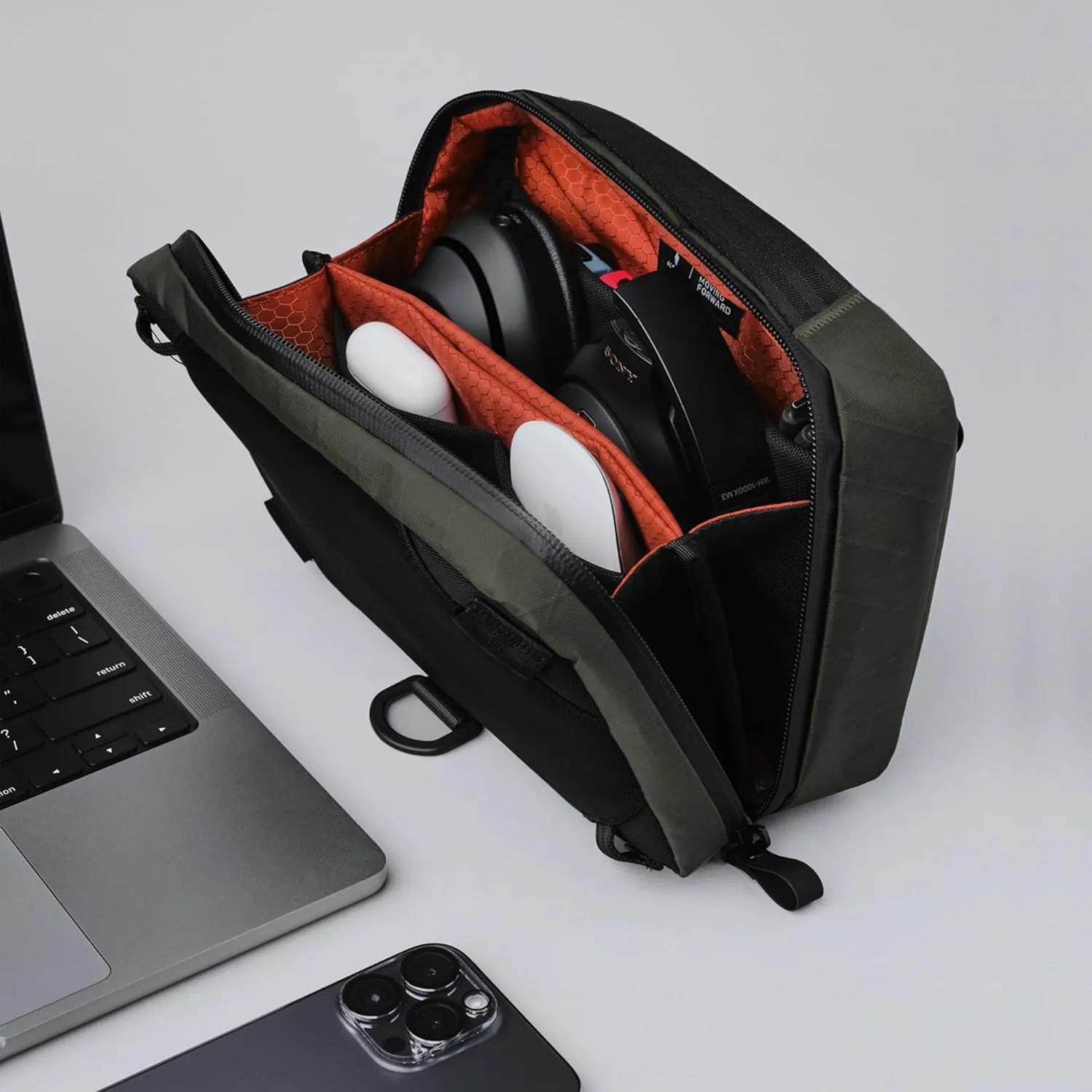 ALPAKA Elements Tech Case Max X-Pac VX21 - Keeps You Clutter-Free - Transforms into Sling Bag with Adjustable Strap, Weatherproof Fabric fits iPad Mini 6 and Foldable Headphones