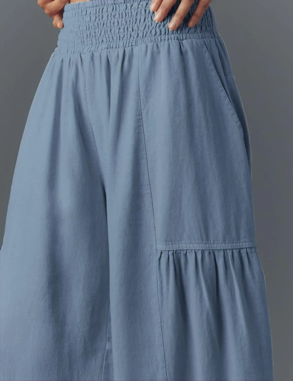 AMEBELLE Linen Pants Women Palazzo Wide Leg Capri Pants High Waisted Casual Lounge Harem Pants with Pockets