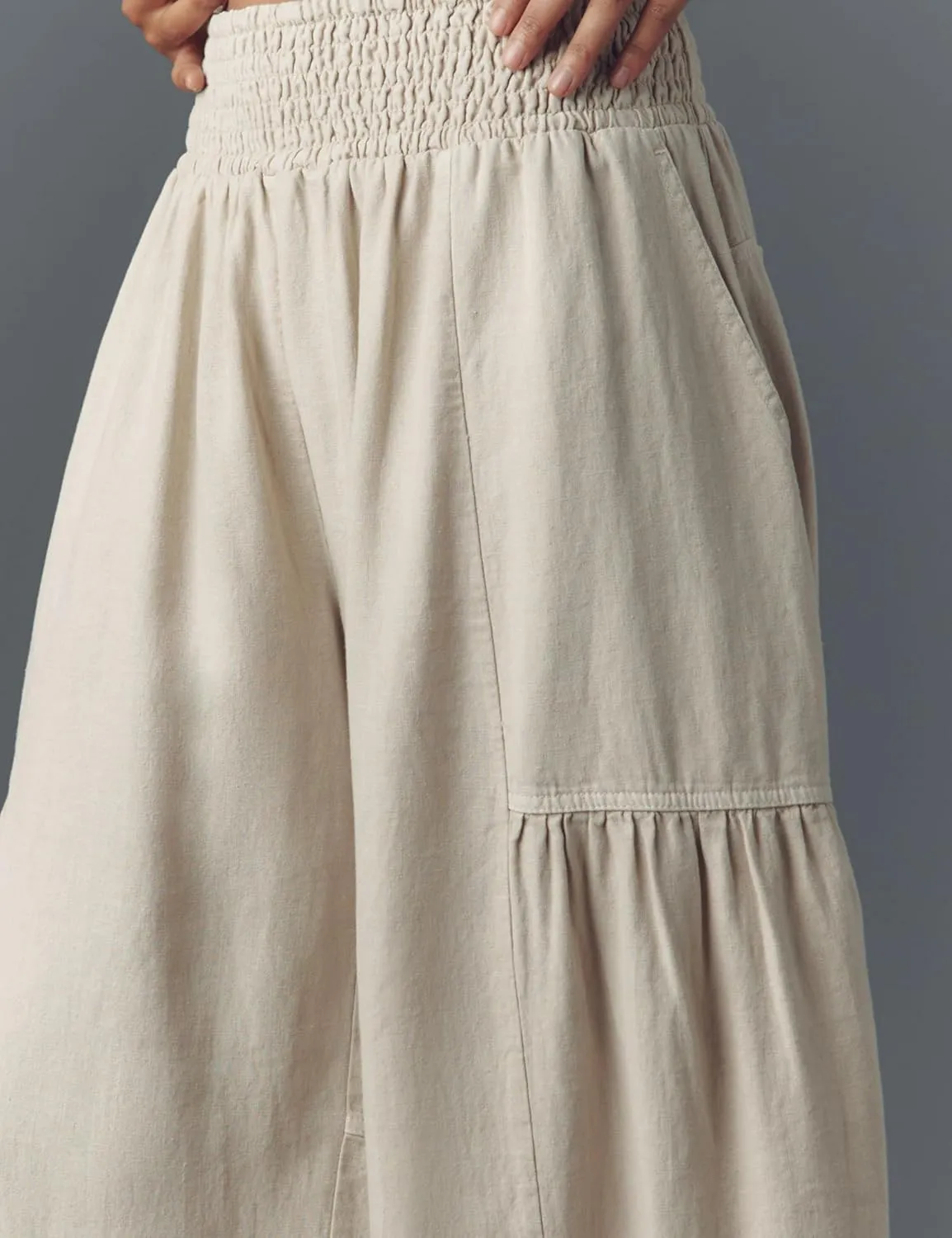AMEBELLE Linen Pants Women Palazzo Wide Leg Capri Pants High Waisted Casual Lounge Harem Pants with Pockets