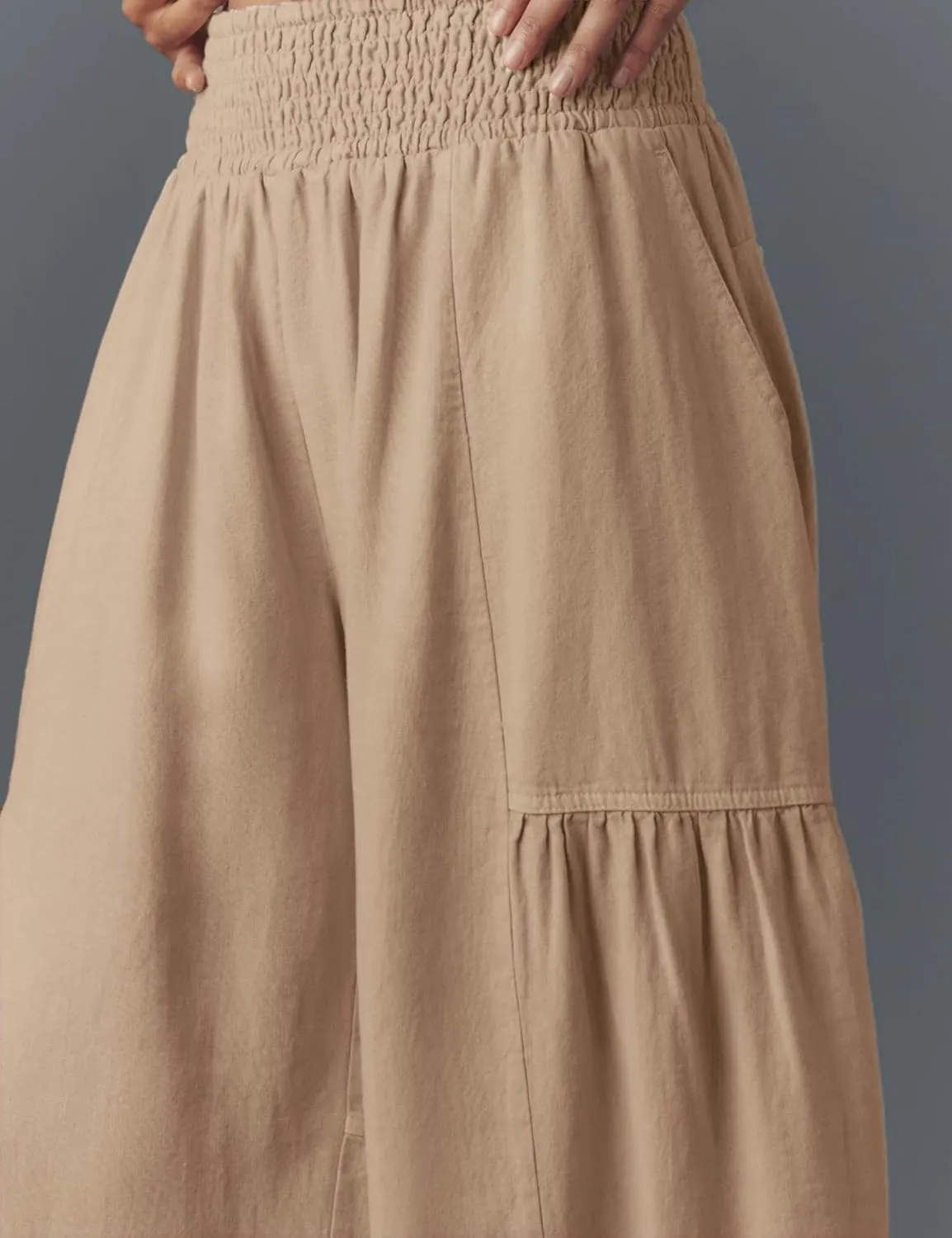 AMEBELLE Linen Pants Women Palazzo Wide Leg Capri Pants High Waisted Casual Lounge Harem Pants with Pockets