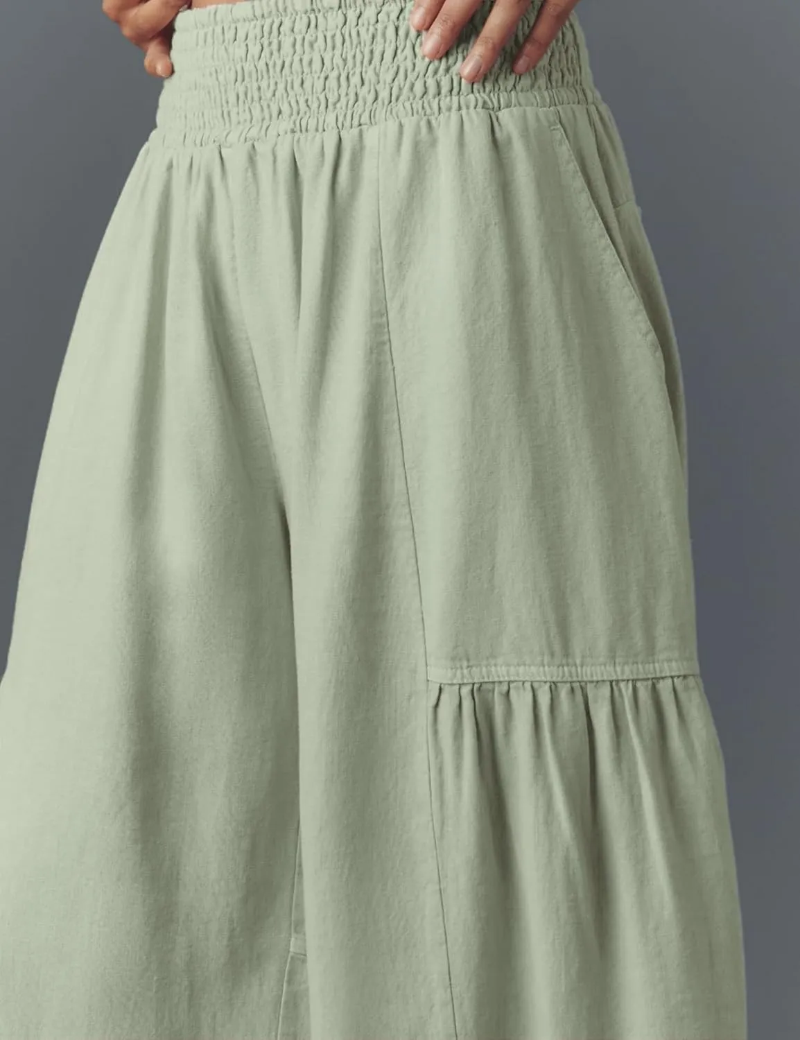 AMEBELLE Linen Pants Women Palazzo Wide Leg Capri Pants High Waisted Casual Lounge Harem Pants with Pockets