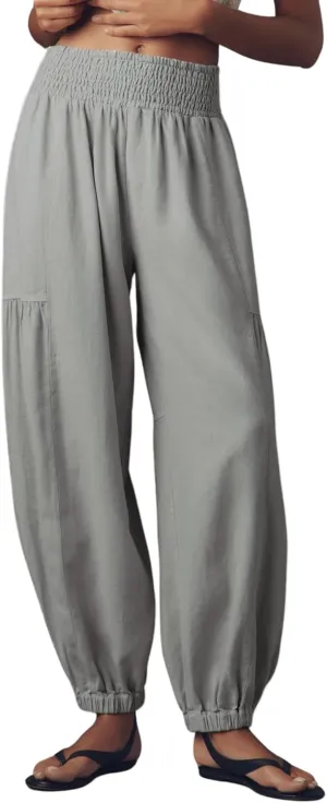 AMEBELLE Linen Pants Women Palazzo Wide Leg Capri Pants High Waisted Casual Lounge Harem Pants with Pockets