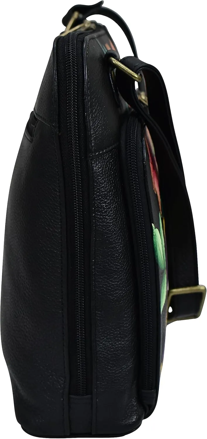 Anna by Anuschka Handpainted Leather Women's Zip Around Organizer Cross Body