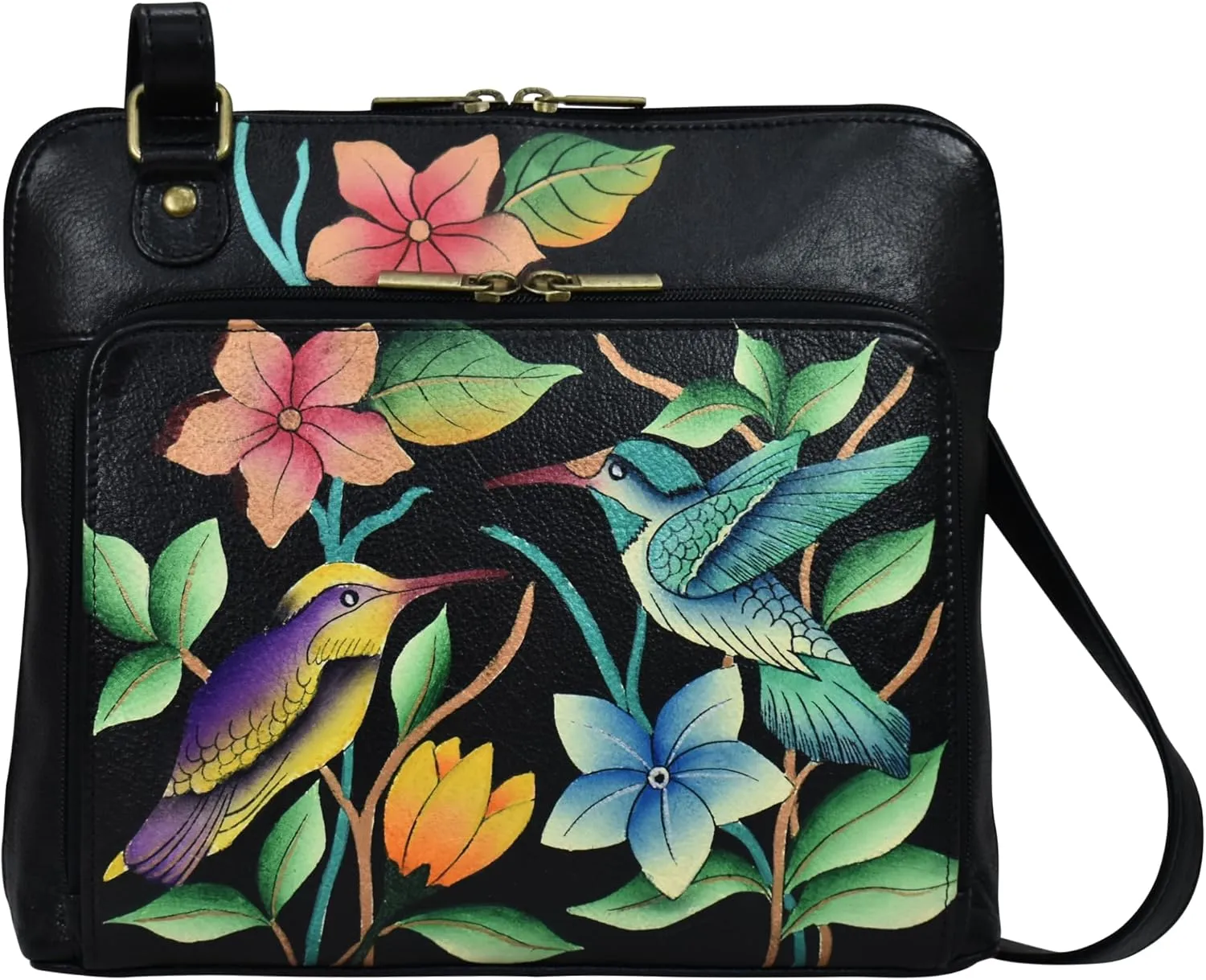 Anna by Anuschka Handpainted Leather Women's Zip Around Organizer Cross Body