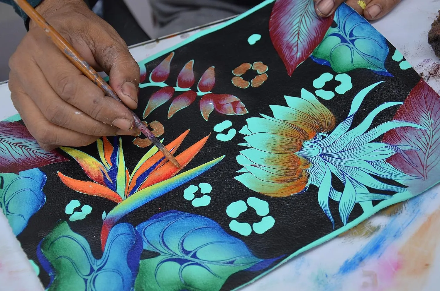 Anna by Anuschka Women's Genuine Leather Medium Crossbody | Hand Painted Original Artwork