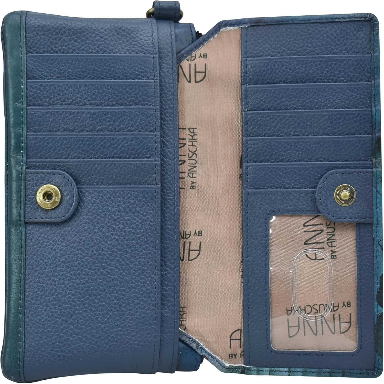 Anna by Anuschka Women's Hand-Painted Genuine Leather Flap Organizer Wallet