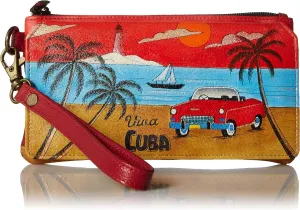 Anna by Anuschka Women's Hand-Painted Genuine Leather Flap Organizer Wallet
