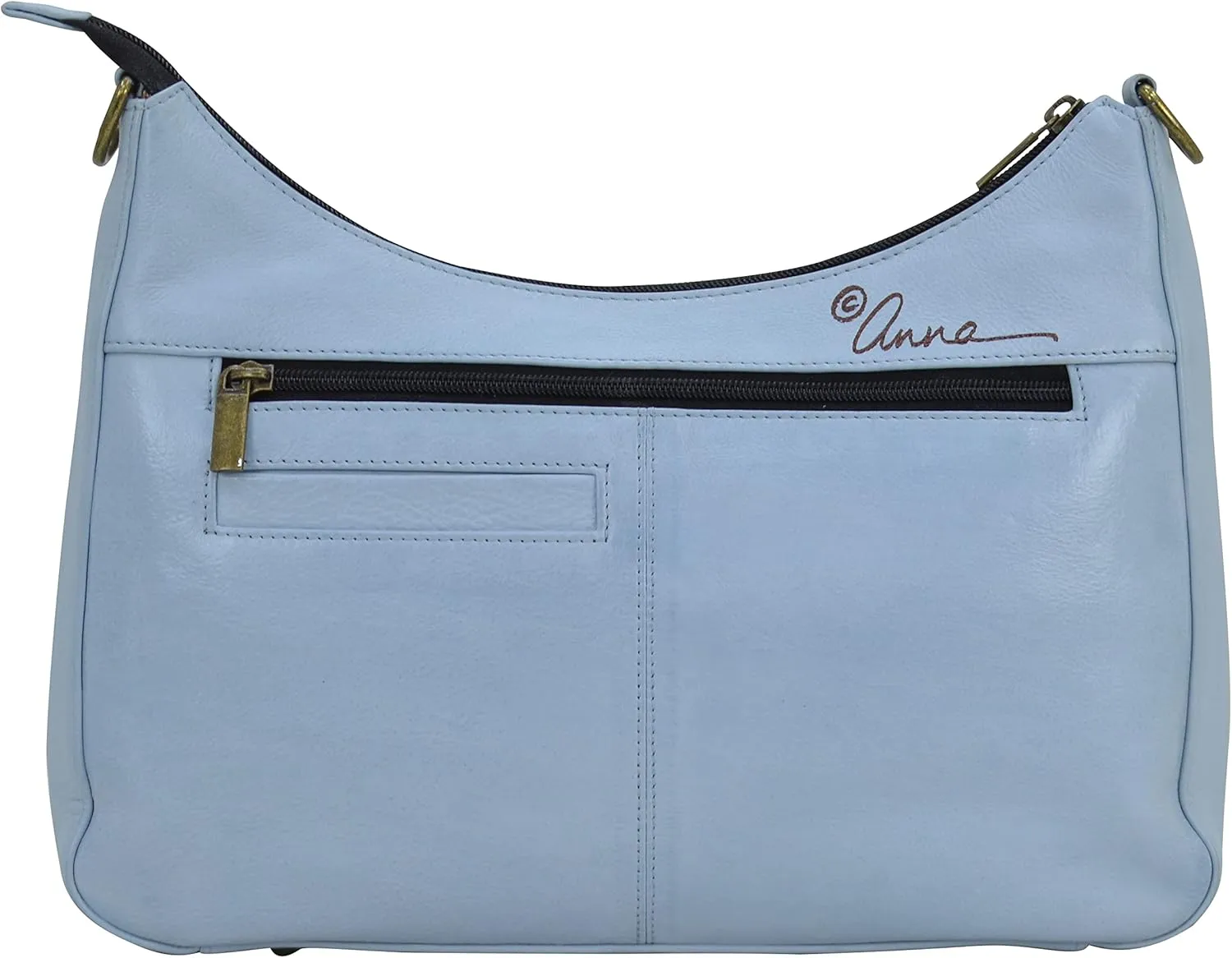 Anna by Anuschka Women's Hand-Painted Genuine Leather Large Top Zip Hobo