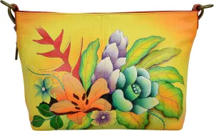 Anna by Anuschka Womens Hand Painted Genuine Leather Shoulder Hobo
