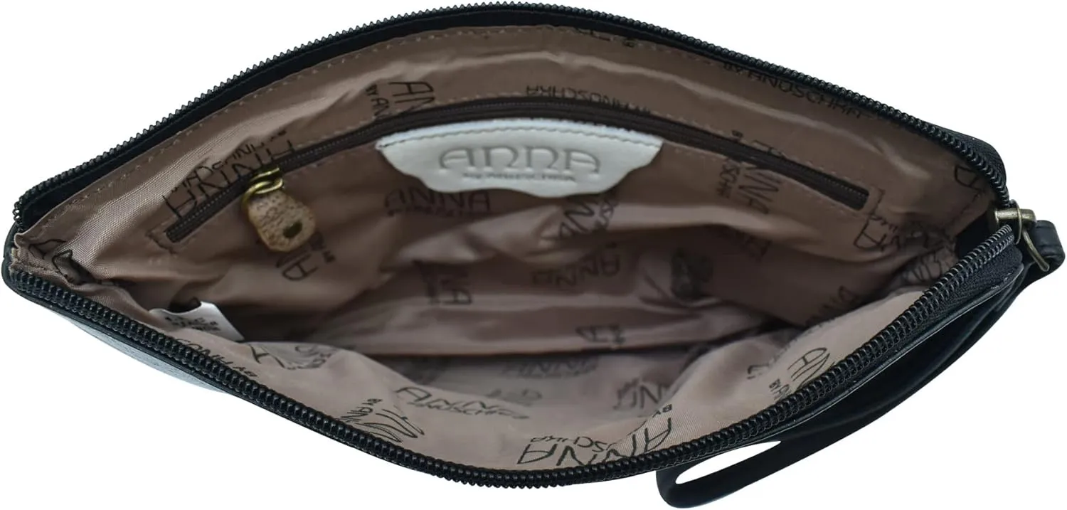 Anna by Anuschka Women's Hand Painted Genuine Leather Wristlet Clutch