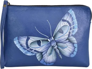 Anna by Anuschka Women's Hand Painted Genuine Leather Wristlet Clutch
