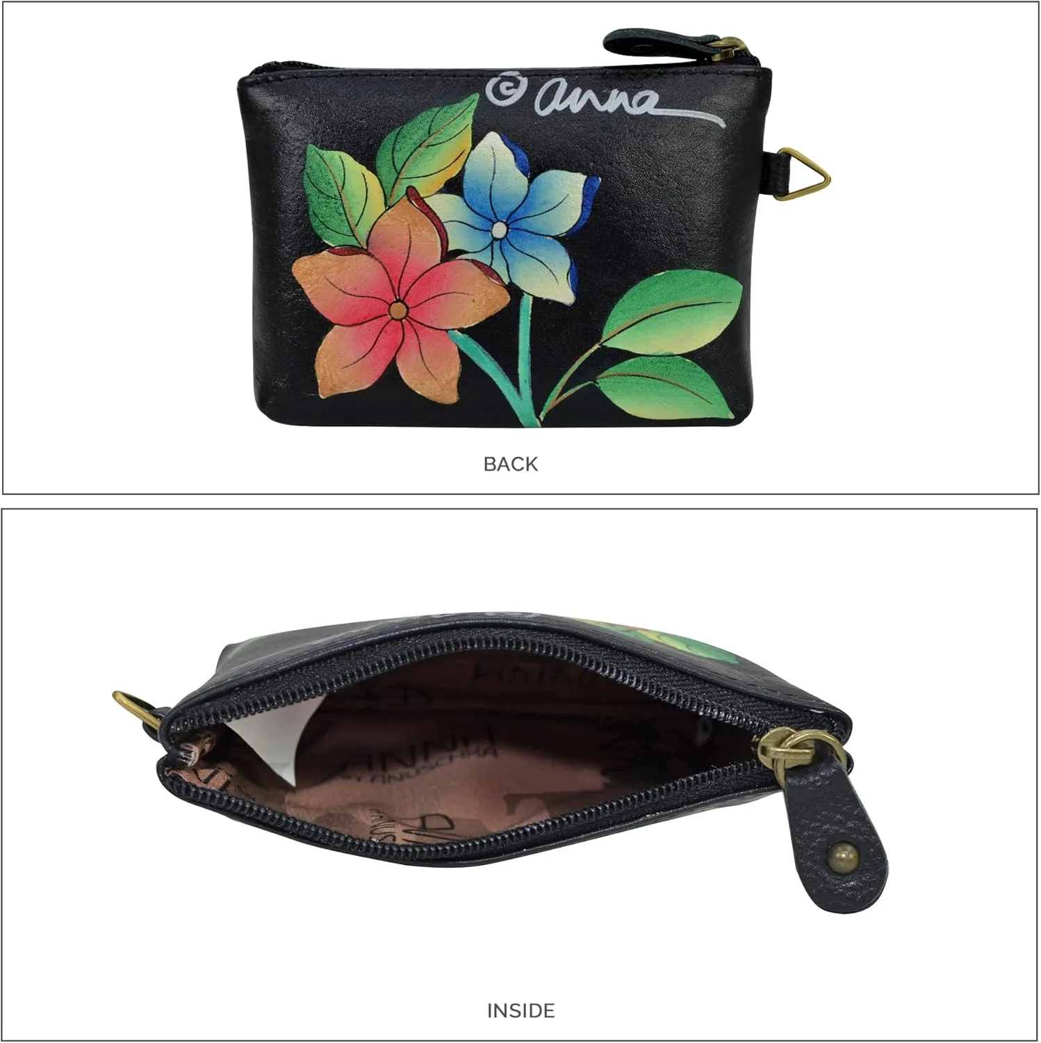Anna by Anuschka Women's Hand Painted Leather Coin Pouch Purse