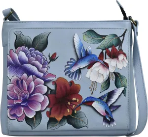 Anna by Anuschka Women's Hand-Painted Leather Organizer Crossbody