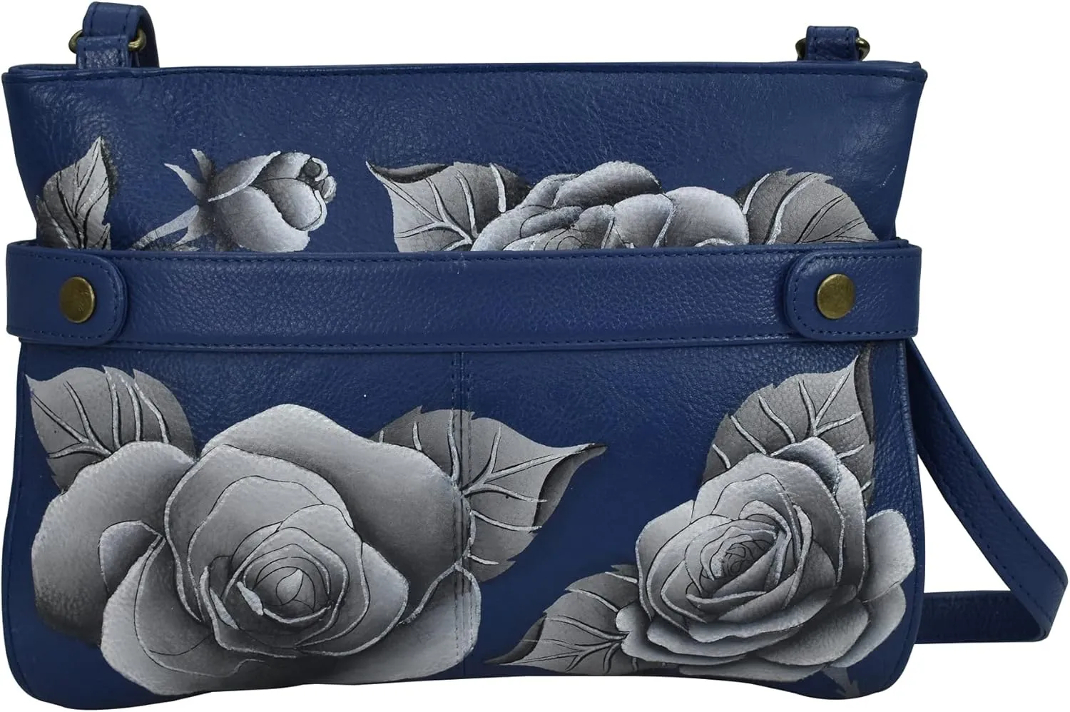 Anna by Anuschka Women's Original Hand-Painted Genuine Leather Medium Crossbody