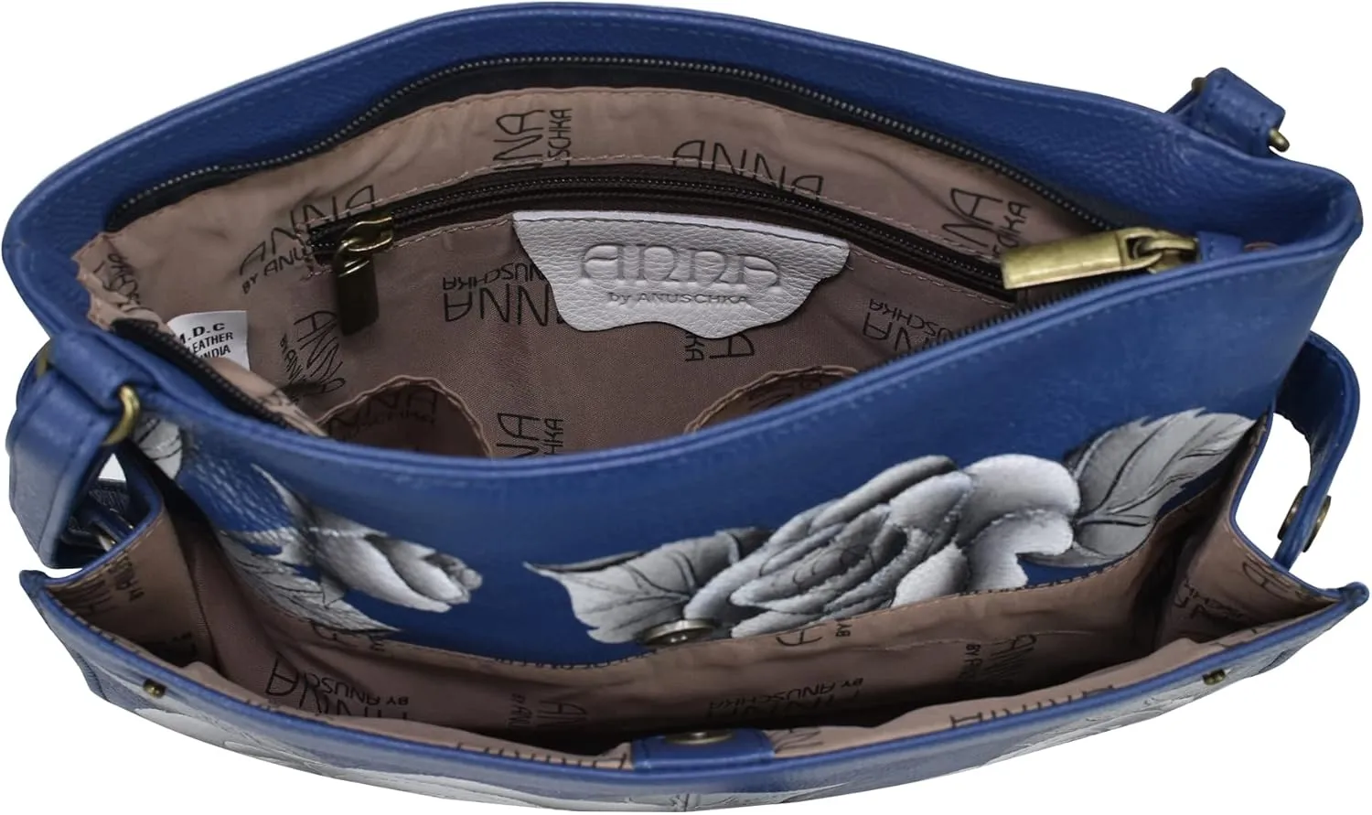 Anna by Anuschka Women's Original Hand-Painted Genuine Leather Medium Crossbody