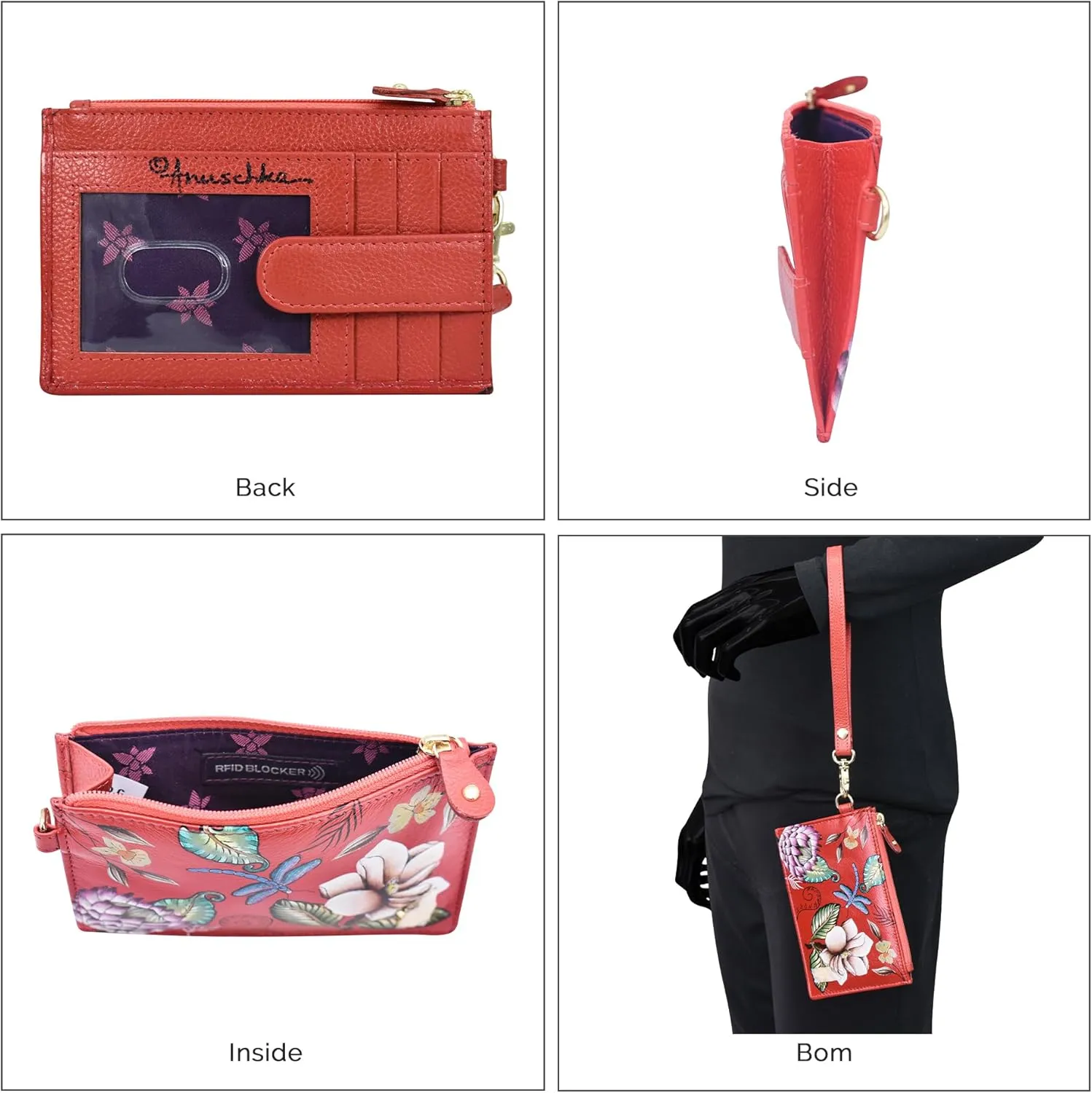 Anuschka Card Holder with Wristlet-1180