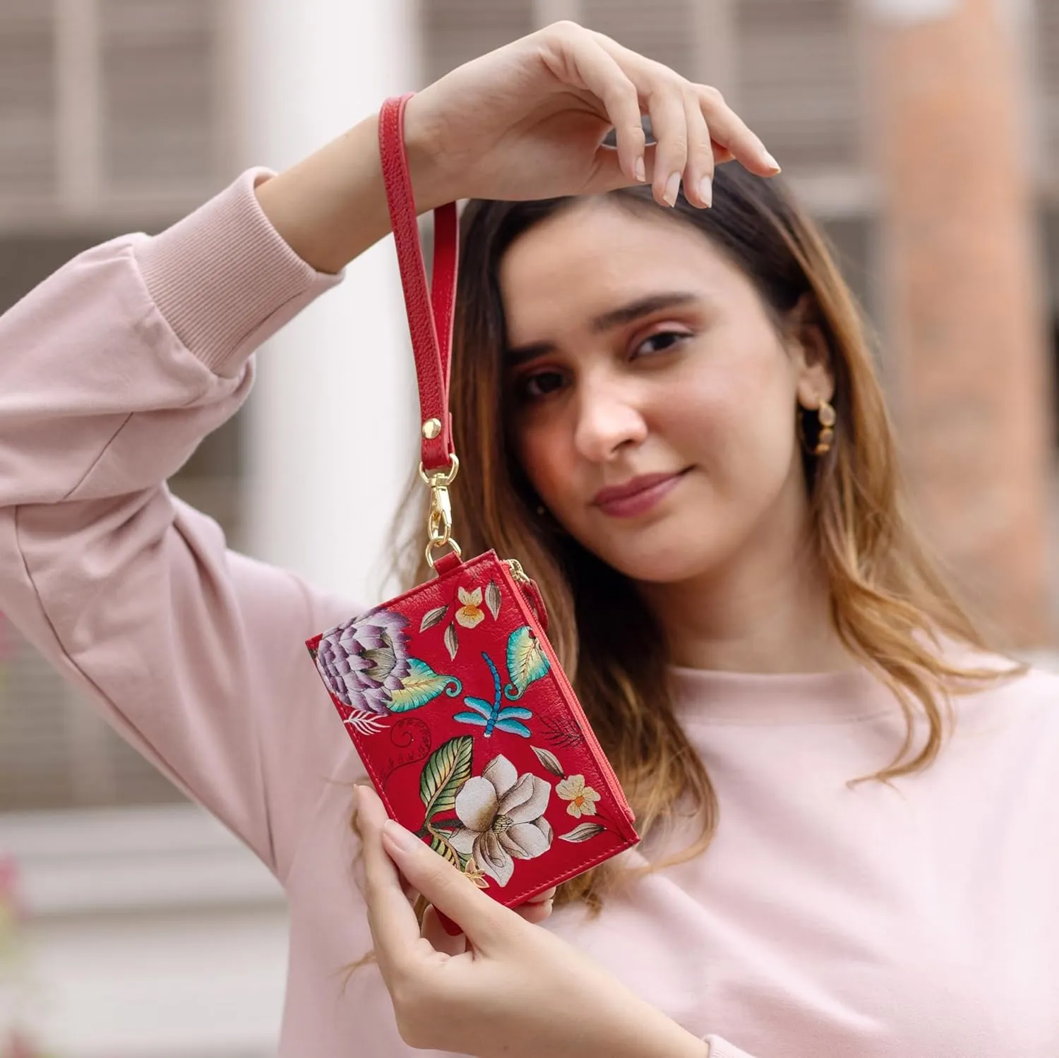 Anuschka Card Holder with Wristlet-1180