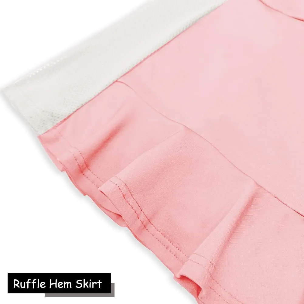 AOBUTE Girl's Athletic Skirts with Mesh Shorts Performance Skorts 5-12 Years
