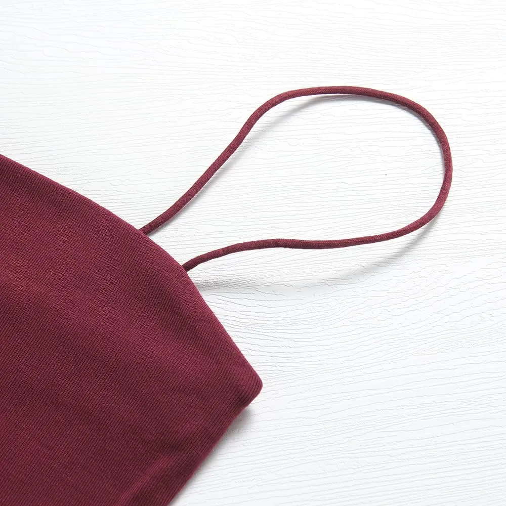 Artfish Women's Sexy Spaghetti Strap Camisole Tube Slim Fitted Basic Cami Crop Top