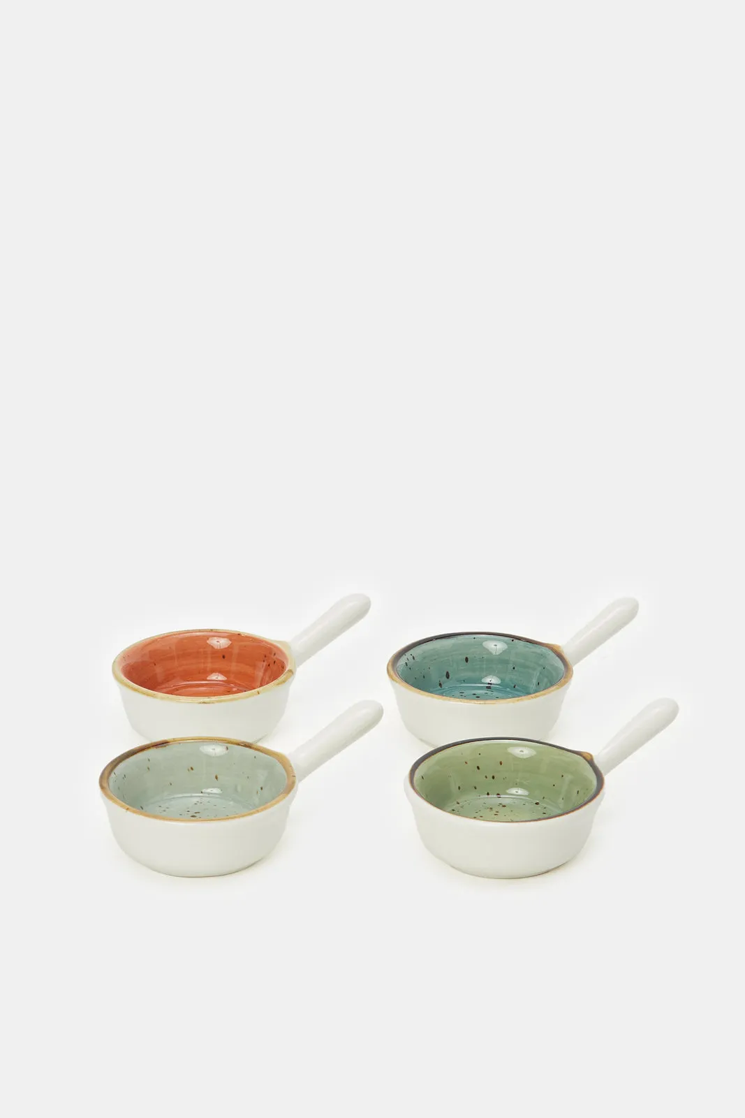 Assorted Round Shape Small Bowl Set With Handle (4 Piece)
