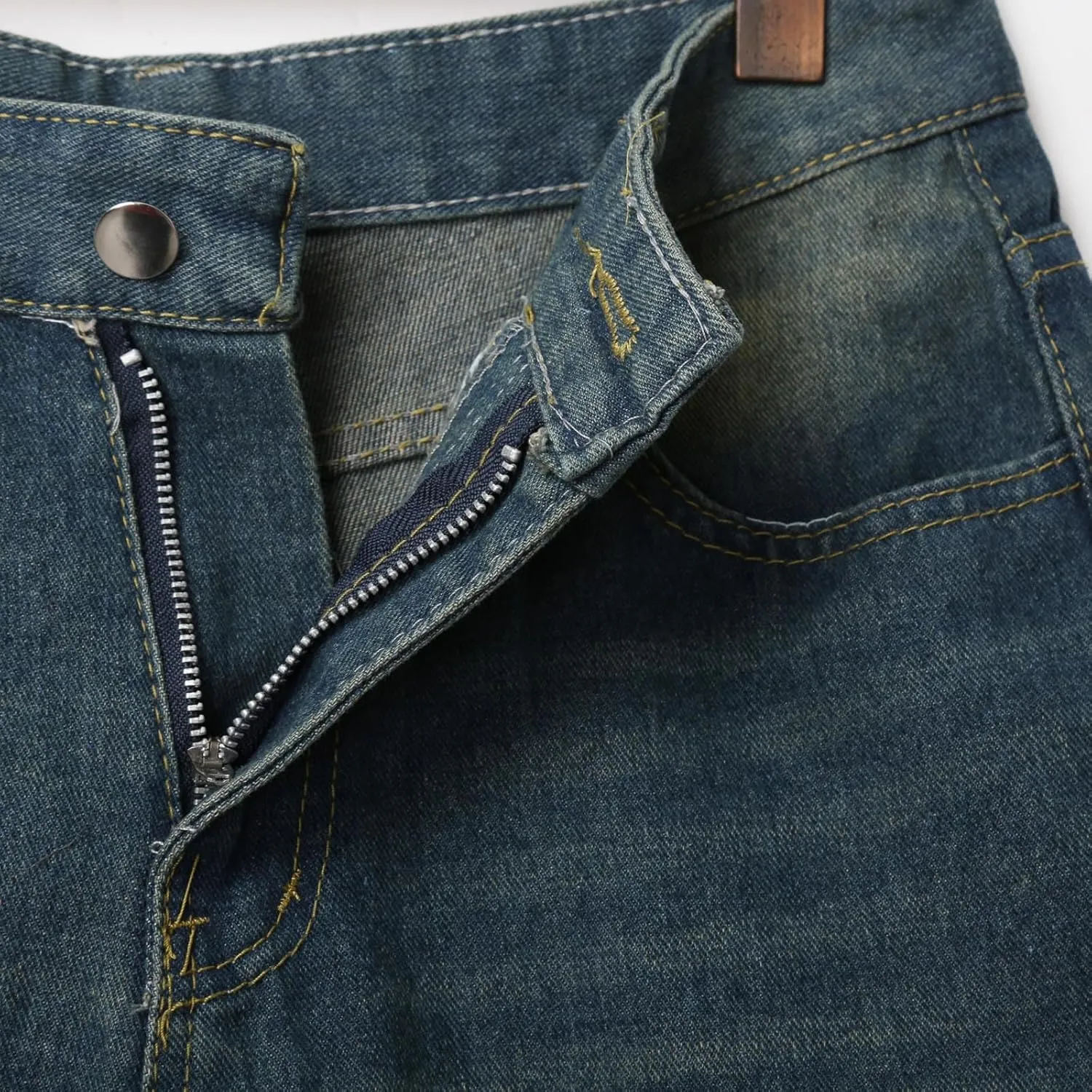 Baggy Jean Shorts for Men Casual Loose Fit Hip Hop Skateboard Denim Shorts Streetwear