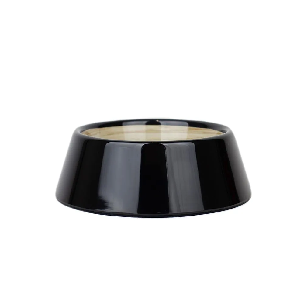 Barkley And Bella Black Bamboo Tapered Dog Bowl Medium - Black