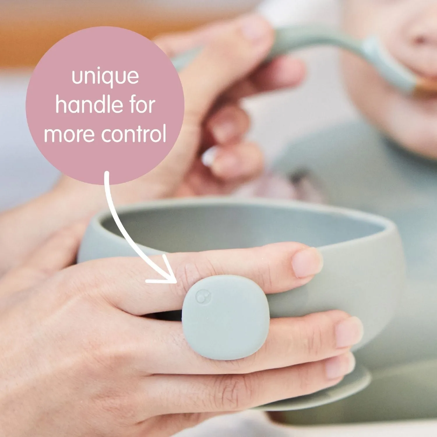 b.box Silicone Bowl   Lid with Suction Base Blush Pink