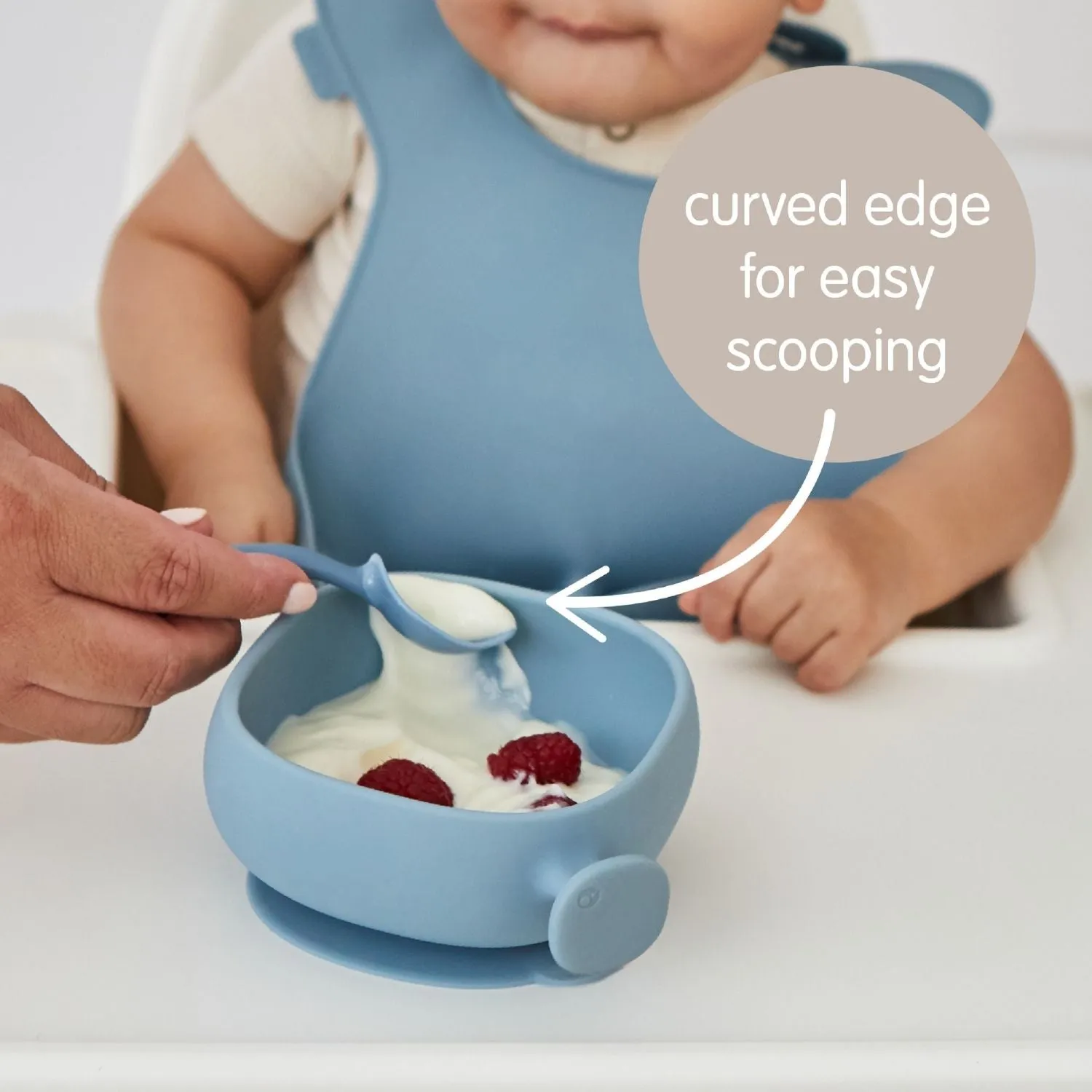 b.box Silicone Bowl   Lid with Suction Base Blush Pink