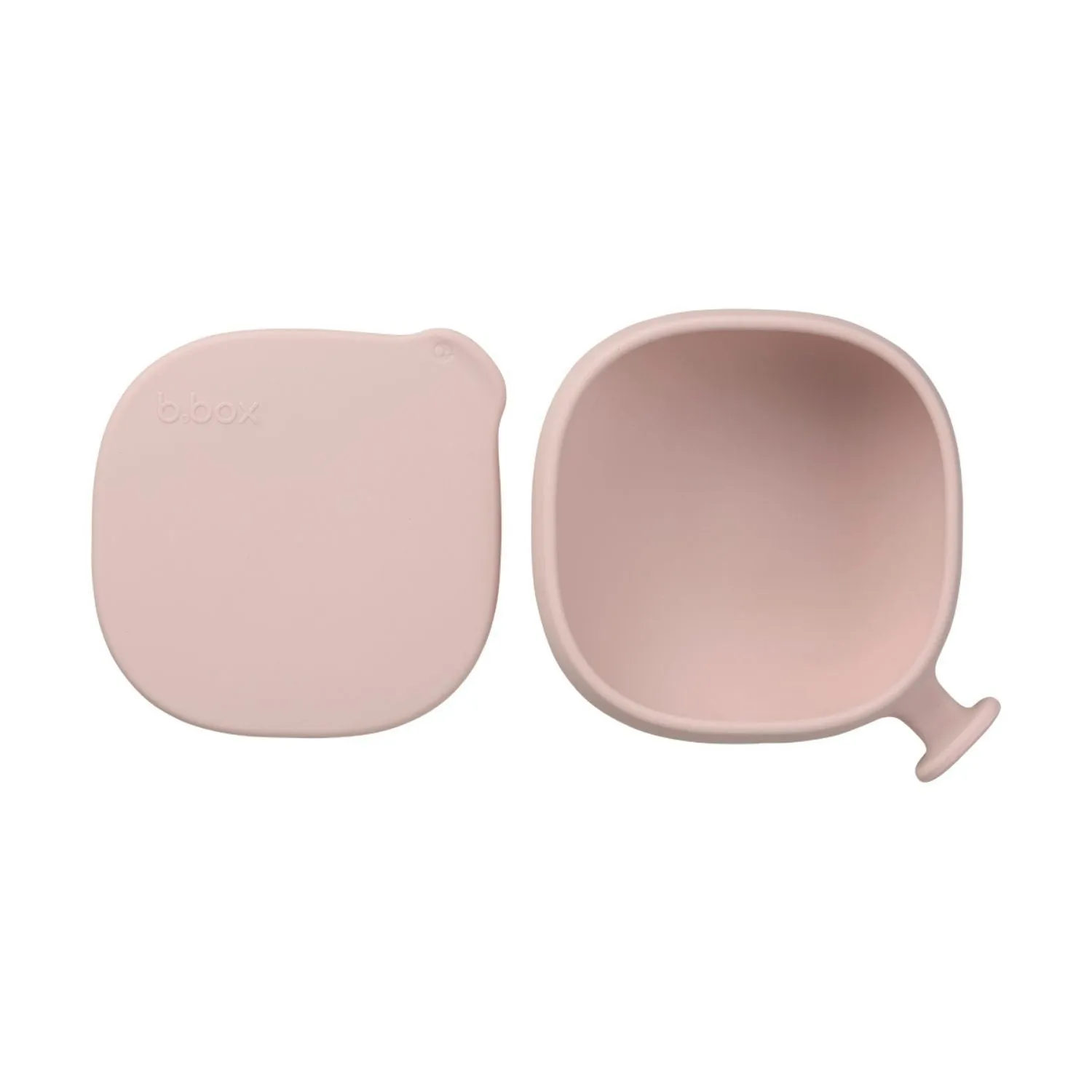 b.box Silicone Bowl   Lid with Suction Base Blush Pink