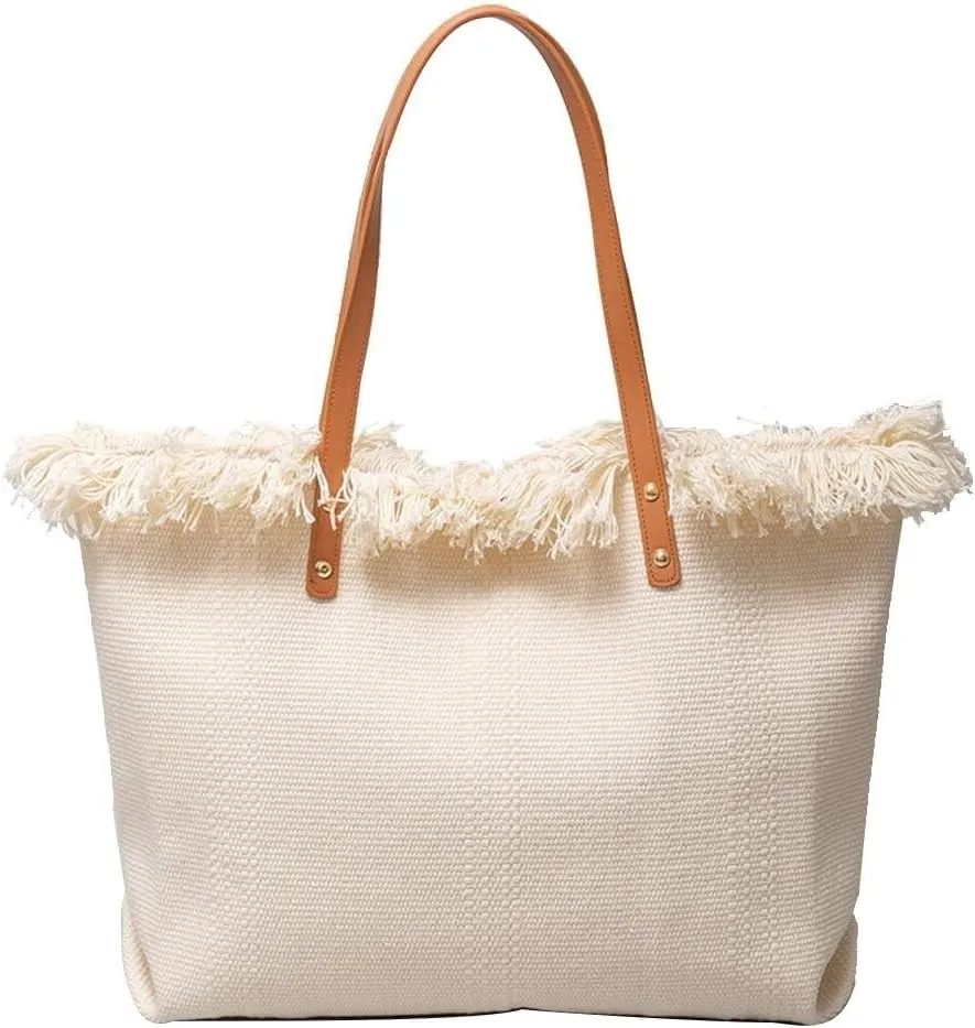 Bohemian Hobo Large Capacity Top Handle Tote for Women Cute Canvas Shoulder Summer Vibe Beach Casual Handbag