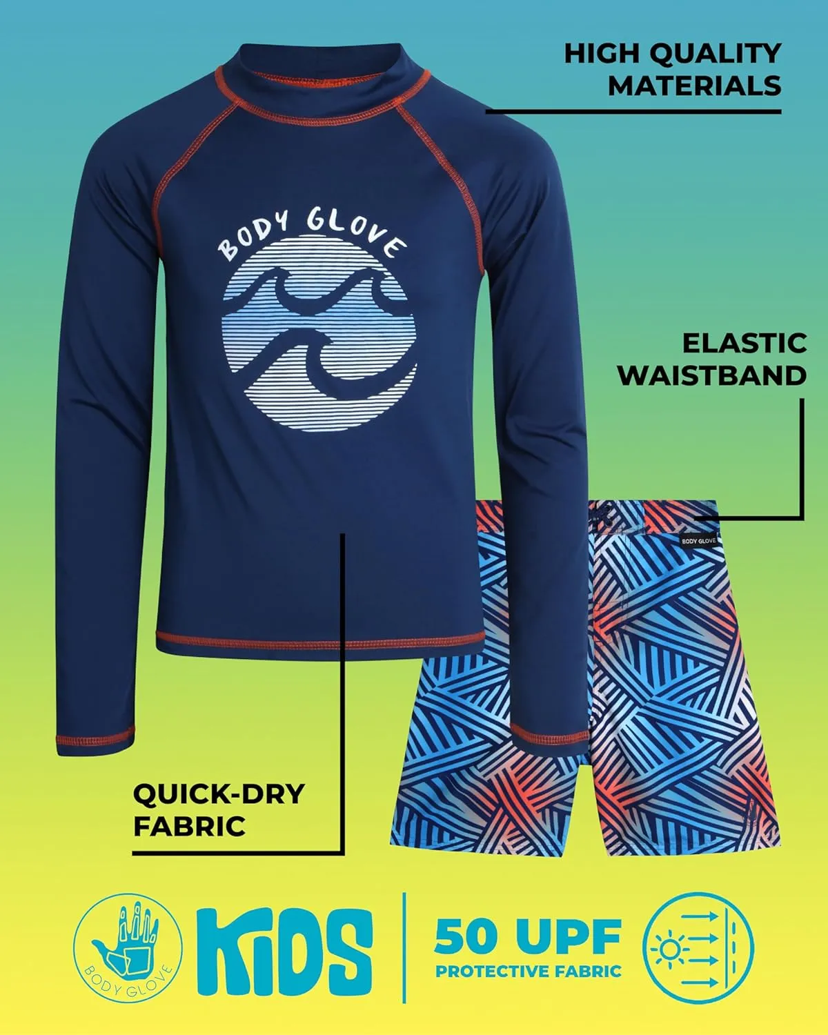 Boys' Swim Trunks - 3 Pack UPF 50  Quick Dry Board Shorts Bathing Suit -Swimwear for Boys (Size: 5-14)