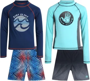Boys' Swim Trunks - 3 Pack UPF 50  Quick Dry Board Shorts Bathing Suit -Swimwear for Boys (Size: 5-14)