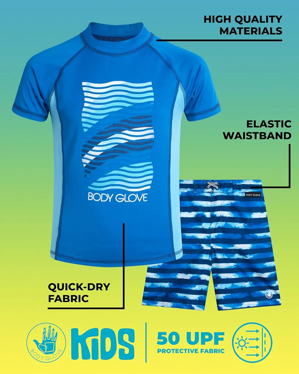 Boys' Swim Trunks - 3 Pack UPF 50  Quick Dry Board Shorts Bathing Suit -Swimwear for Boys (Size: 5-14)