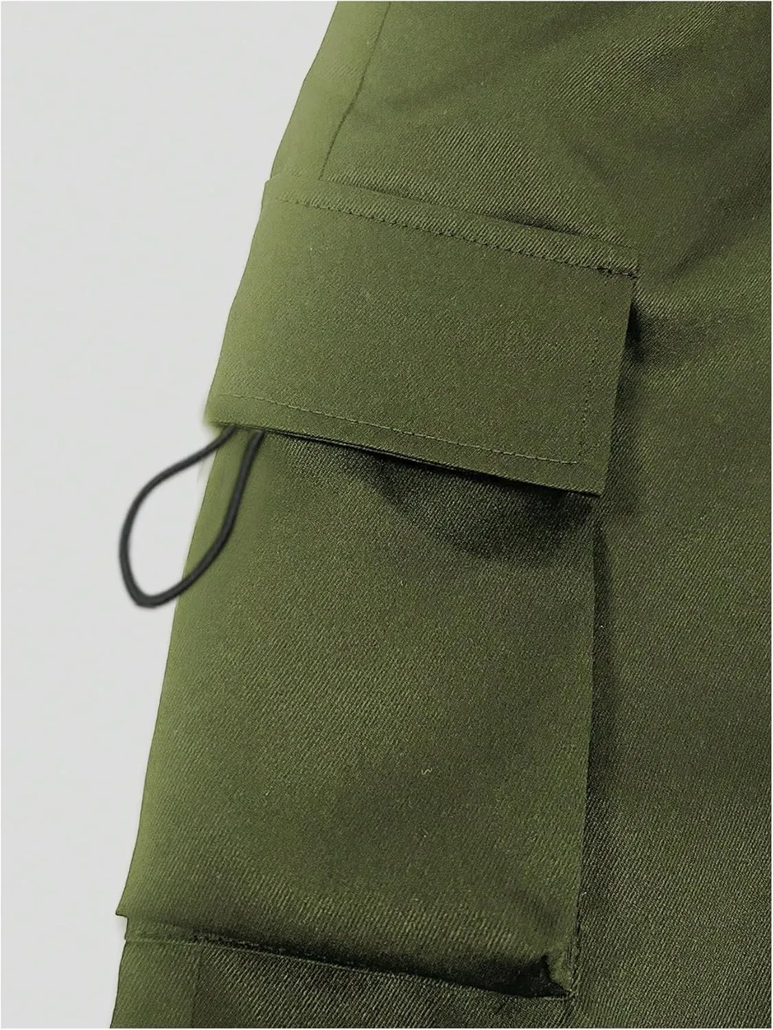 Boy's Wide Leg Cargo Pants Drawstring Waist Baggy Track Pants Trousers Streetwear