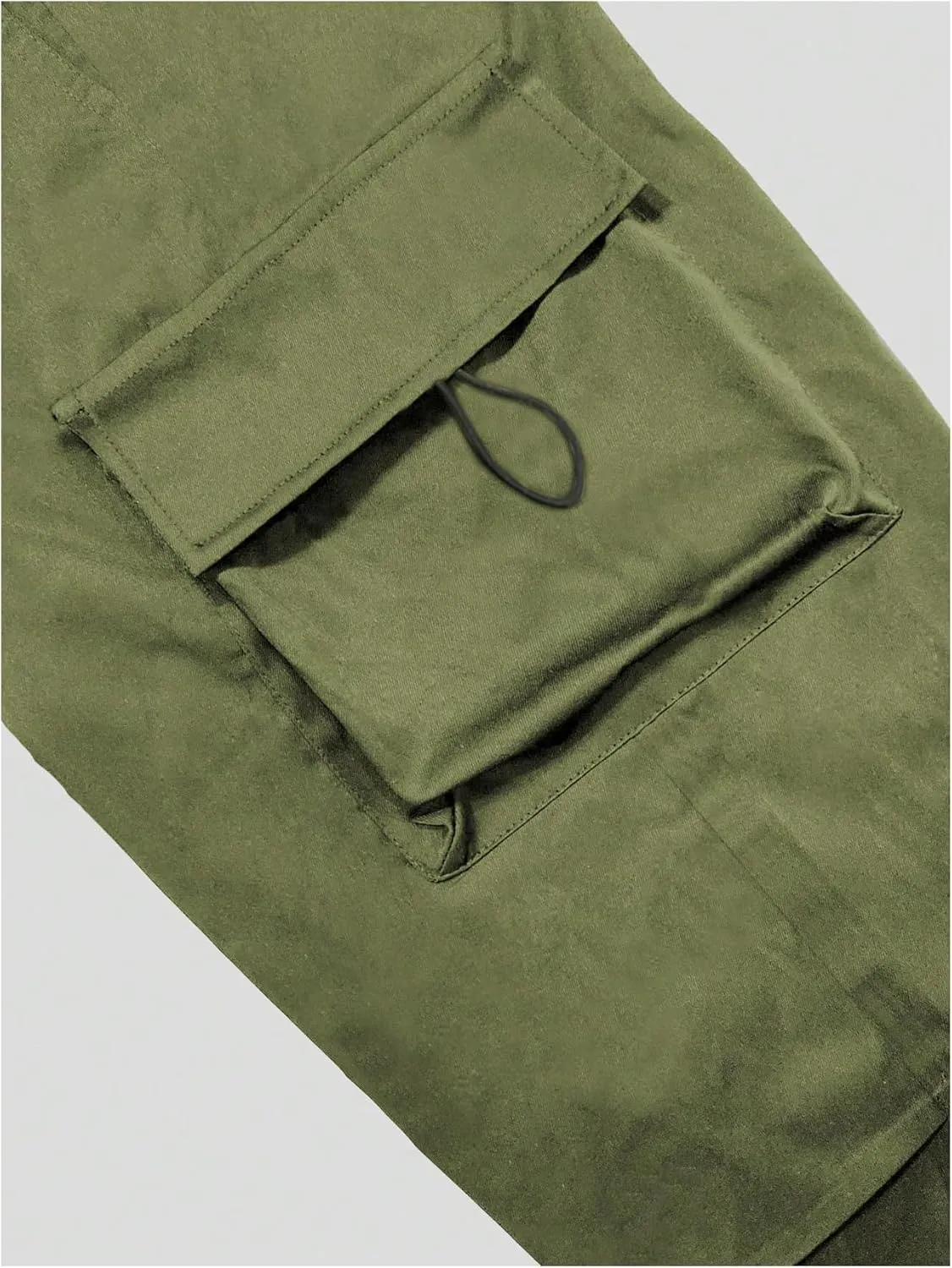 Boy's Wide Leg Cargo Pants Drawstring Waist Baggy Track Pants Trousers Streetwear