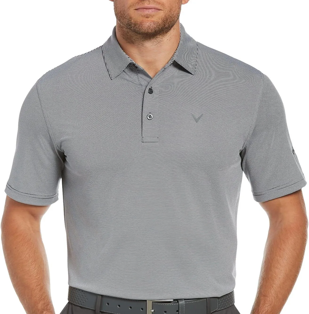 Callaway Men's Pro Spin Fine Line Short Sleeve Golf Polo, Stretch, Moisture-Wicking, Sun Protection (Available in Big & Tall)
