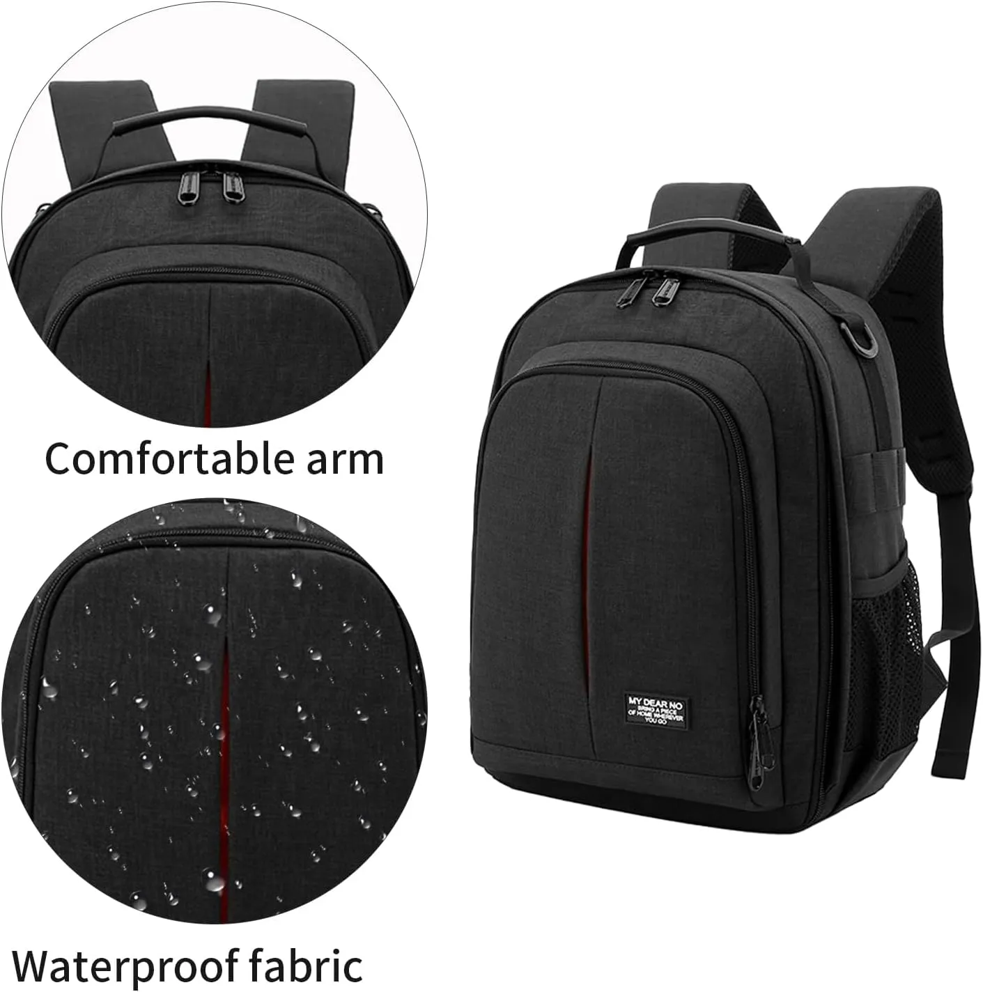 Camera Backpack for Photographers - Waterproof DSLR Bag with Tripod Holder & 17" Laptop Compartment, Anti-Theft Zippers & Adjustable Dividers (Black)