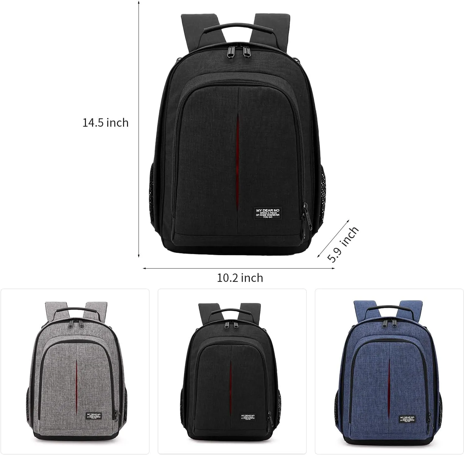 Camera Backpack for Photographers - Waterproof DSLR Bag with Tripod Holder & 17" Laptop Compartment, Anti-Theft Zippers & Adjustable Dividers (Black)