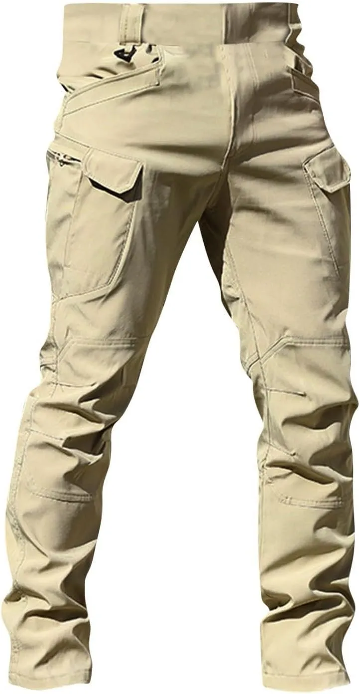 Camo Pants Men Cargo Multi Pockets Straight Fit Pants Slim Ripstop Stretch Y2K Pants Tapered Fit Match Trousers Work