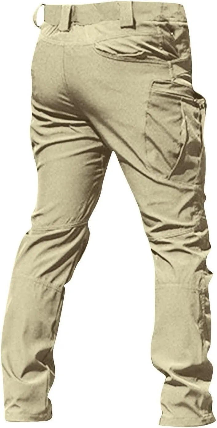 Camo Pants Men Cargo Multi Pockets Straight Fit Pants Slim Ripstop Stretch Y2K Pants Tapered Fit Match Trousers Work