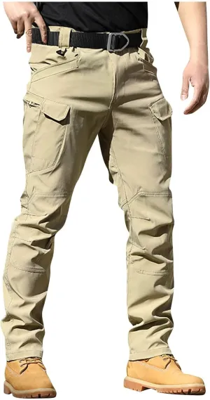 Camo Pants Men Cargo Multi Pockets Straight Fit Pants Slim Ripstop Stretch Y2K Pants Tapered Fit Match Trousers Work