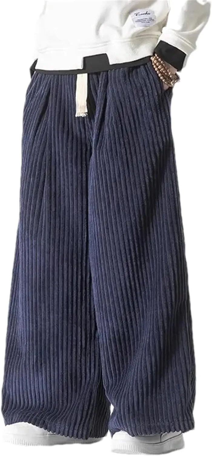 Casual Men's Trousers Solid Male Harem Pants Corduroy Loose Men Women Jogger Pants Streetwear