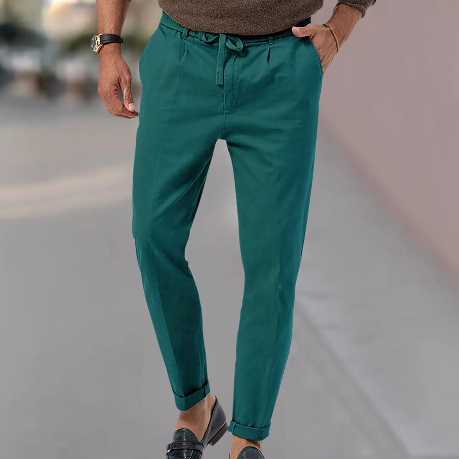 Chinos Pants for Men's,Fashion Chino Dress Pants Classic Suit Trousers Slim Fit Skinny Straight Leg Dress Trousers