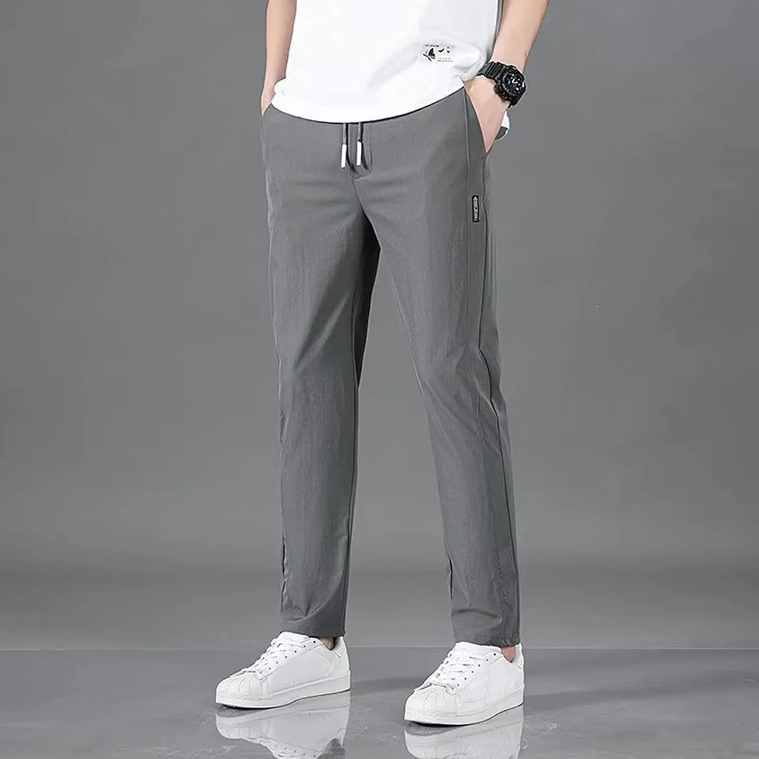 Chinos Slim Fit Men's Pants with Deep Pockets Loose Fit Casual Jogging Trousers for Running Workout