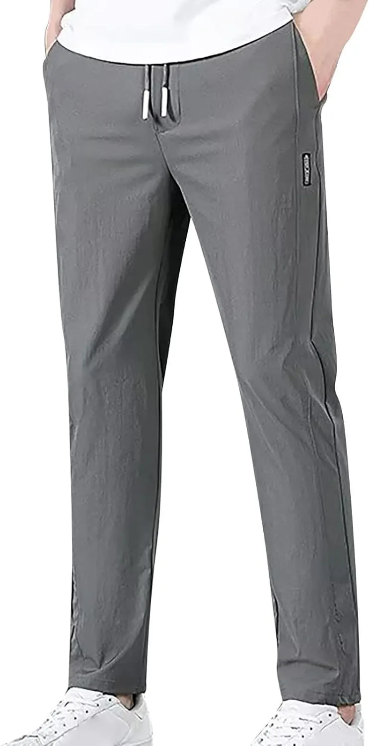 Chinos Slim Fit Men's Pants with Deep Pockets Loose Fit Casual Jogging Trousers for Running Workout